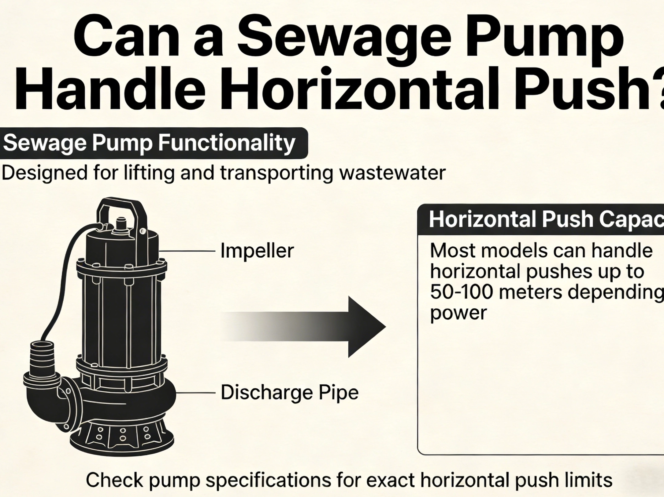 How Far Can A Sewage Pump Push Water Horizontally?